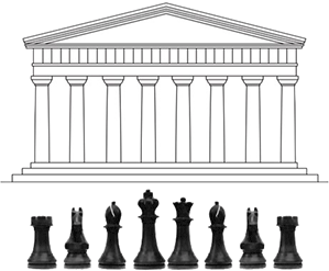 The Parthenon and the world Chess Pieces